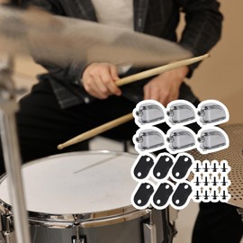 Yibuy 6x Triangle Snare Drum Lugs Silver 26mm Hole Spacing for Percussion Accessories