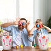 Zcaukya Easter Buckets, Set of 3 Plastic Easter Bunny Baskets