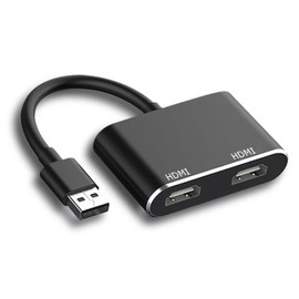 HRIOEKAX USB 3.0 to Dual HDMI Adapter, 1080P Video Adapter USB-A to Double HDMI for 2 Monitors Converter 4K HD Expander Display Compatible with Desktop, Laptop, Windows