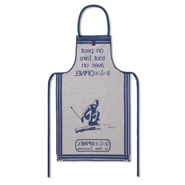 Opinel Kitchen Apron for Adults, Blue, Cotton