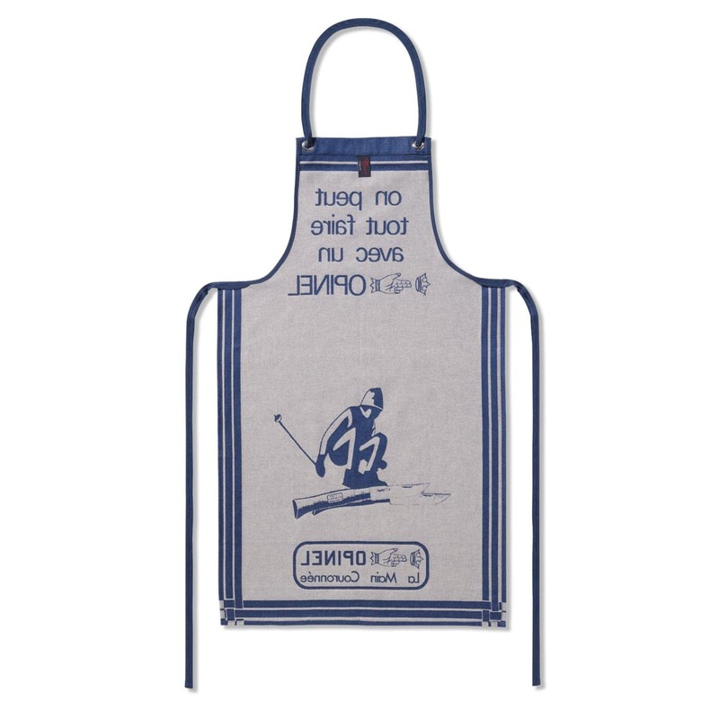 Opinel Kitchen Apron for Adults, Blue, Cotton