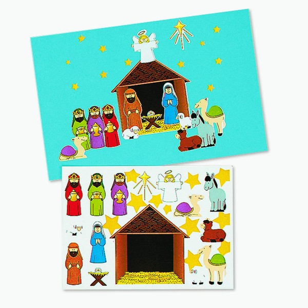 Nativity Scene Stickers for Christmas - Set of 12 Make a Scene Sets