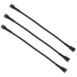 skineat New Materials 3 Pin / 4-Pin pc Fan Extension Cable(12" 30cm, Black) (pwm Fan Extension Cable 3 Pack)