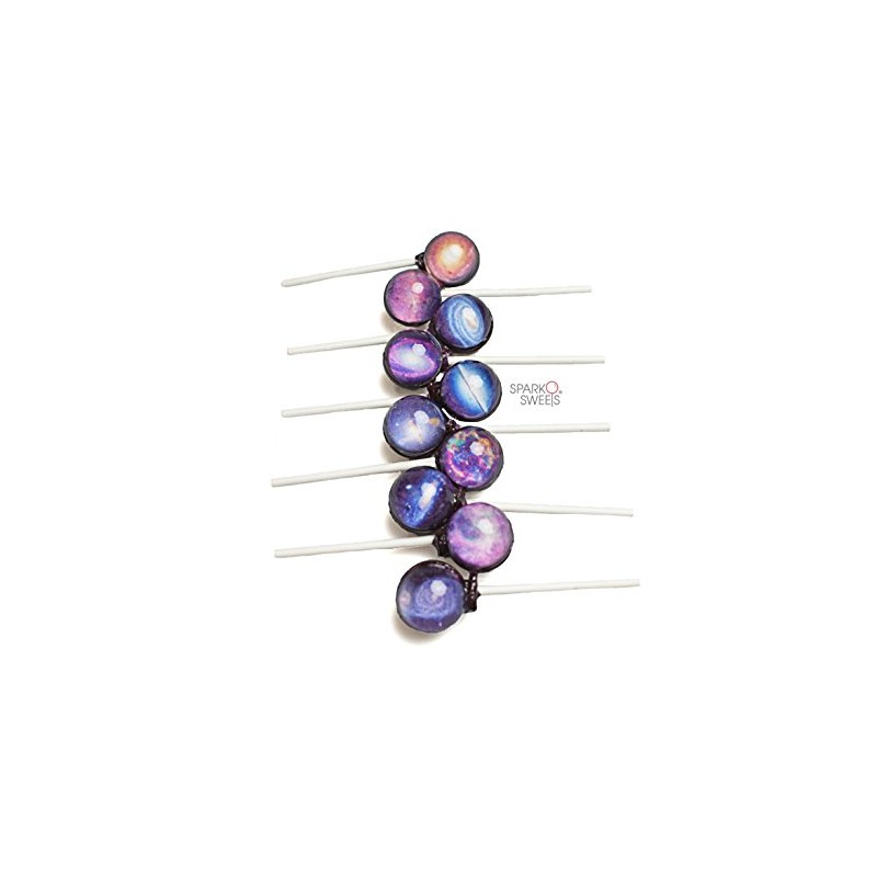 Sparko Sweets Galaxy Lollipops, Galactic Designs, White Peach Flavor, 10