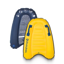 Premium Kids Inflatable Boogie Board Lightweight Swimming Floating Surfboard for Beach & Pool Fun Durable Inflatable Surf Body Board for Wave Riding Summer Pool Floats & Beach Toys (Yellow)