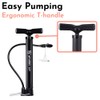 Portable Bike Floor Pump Automatically Reversible Presta & Schrader Valves