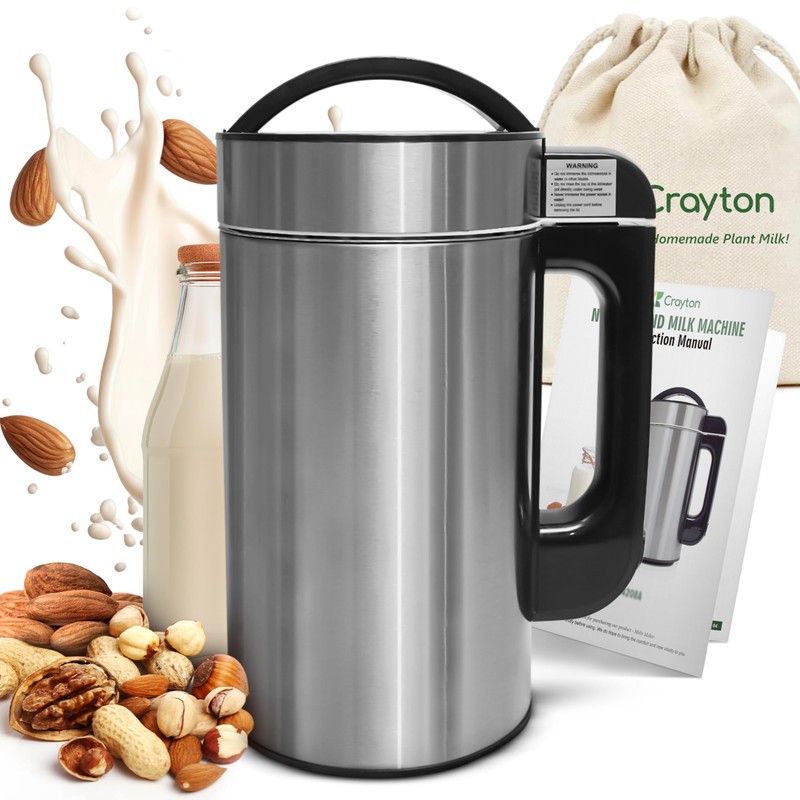 Crayton Nut Milk Maker Machine with Built-in Strainer, 51oz/ 1.5L