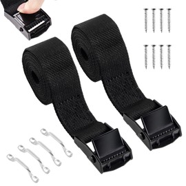 1"x 78"(6.5ft) Battery Hold Down Straps for Boats,Battery Tie Down with Cam Buckle,Stainless Steel Bracket and SS Screws Used for Cooler,Battery Box,Fuel Tank,Luggage Belt,RV and More (2 PCS)