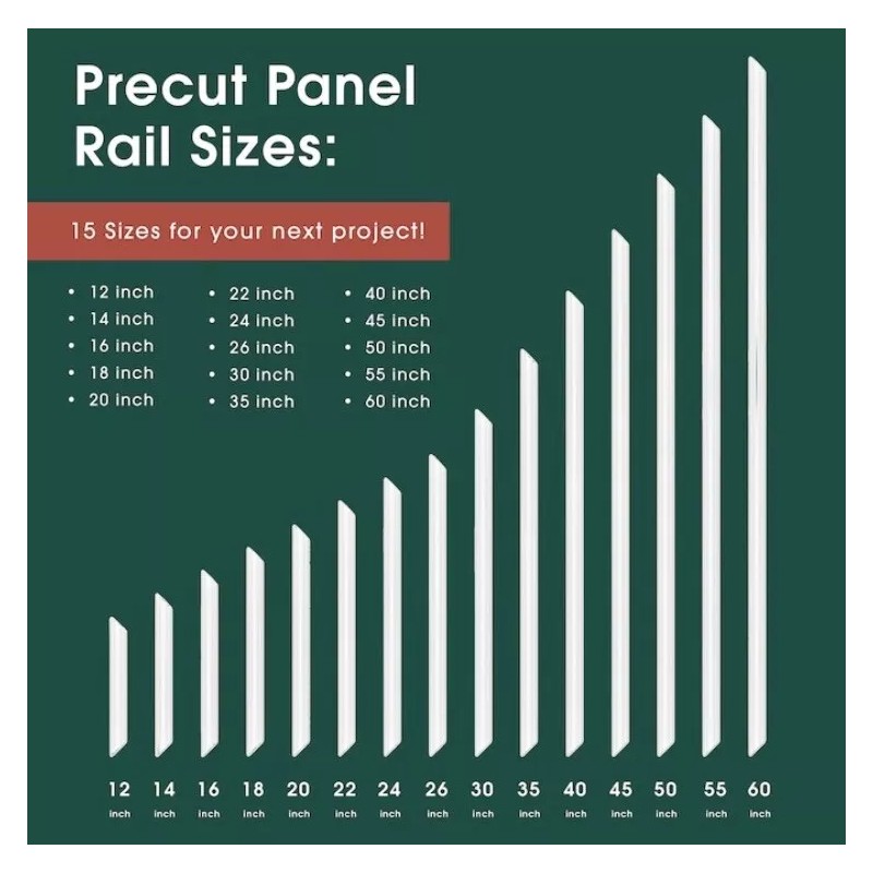 Build and Batten 2-Pack 12" Wall Panel Rail Kit White