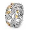 TJC Leaf Band Ring for Women in Yellow Gold and