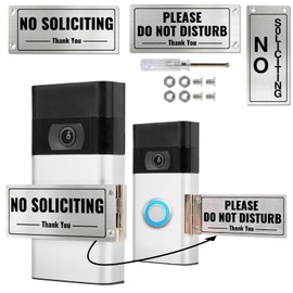 SZTGR Metal Rotatable Doorbell Cover - No Soliciting & Do Not Disturb Sign ，For House/front door，Standard Doorbells/ring, Easy Install | Ideal for Dog Owners, Napping Babies & Privacy Seekers