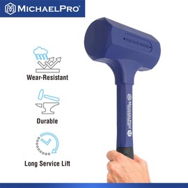 MichaelPro 3.3lb Dead Blow Hammer, Shockproof, Powerful Hammering Blows, No Rebound, Non-Marring, Industrial Navy | MP004029