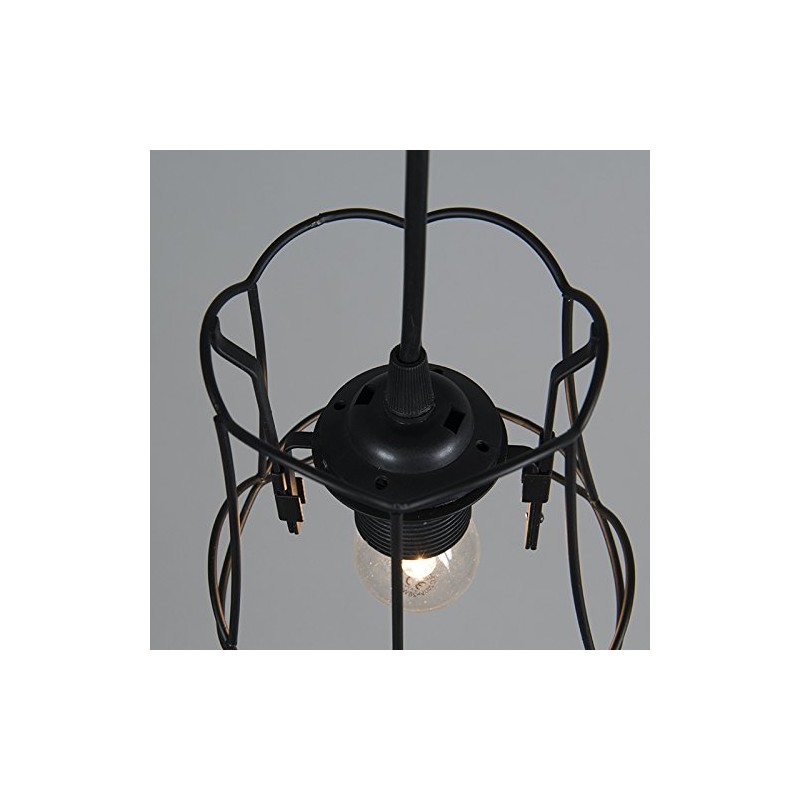 QAZQA Granny Frame Retro Steel Lampshade Metal Black 15I14