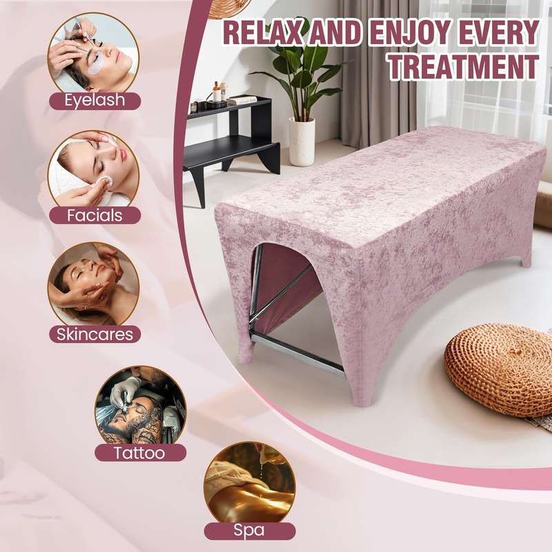 Lash Bed Foam Topper Cover, Massage Table Cover, Ergonomic Curved