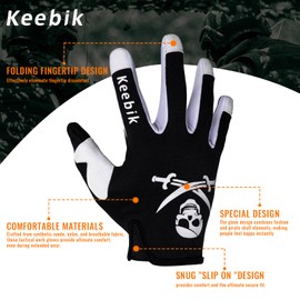 Keebik Pirate Motorcycle Gloves for Men&Women,Cycling Glove Breathable Dirtbike Glove for ATV MTB Motorbike Motocross Racing