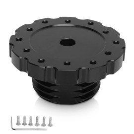 Steering Wheel Adapter, Black Aluminum Alloy High Strength Steering Wheel Connection Adapter, Exquisite Workmanship Steering Wheel Adapter Kit for 73mm Steering Wheel