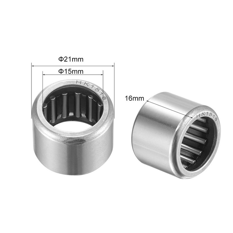 sourcing map HK1516 Needle Roller Bearings 15mm Bore 21mm OD