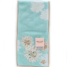 PAUL&JOE ACCESSOIRES 107518-9201-02 Women's Pocket Towel Handkerchief (Blue/100% Cotton), Flower, Floral Print, Hand Towel, Gift