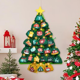 BOLWEO Advent Calendar for Filling, 2024 DIY Christmas Calendar for Hanging with 24 Fabric Bags, Advent Calendar Fill Yourself Bags with Numbers for Children, Boys, Men, Girls, Christmas Decoration