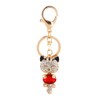 Hztyyier 3D Kitten Key Ring, Crystal Rhinestone Key Ring Charm