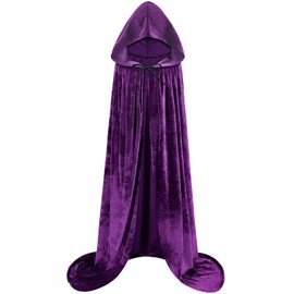 Purple Cloak with Hood Raven Costume Women Velvet Cloak Hooded Cape Wizard Robe Witches Cape Sarah Sanderson Costume