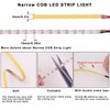 TOPAI 12V Thin 5mm COB LED Strip Waterproof 3000K Warm
