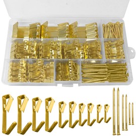 Picture Hooks Picture Hanging Kit with Nails Picture Hangers Heavy Duty Picture Hooks Picture Hanging Hooks for Hard Walls (320 Pieces)