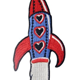 Rocket Space Shuttle Patch Embroidered Applique Iron On Sew On Emblem