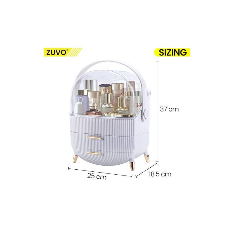 Zuvo Makeup Organiser with 2 Large Drawers, Skincare and Cosmetic
