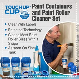 Touch Up Cup Empty Plastic Paint Storage Containers with Lids for Leftover Paint, Touch Ups, As Seen On Shark Tank Products, 13 oz, Pack of 3