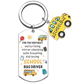 Bus Driver Appreciation Gifts for Men Best Bus Driver Gift School Bus Drivers Accessories Keychain School Bus Drivers Gifts for Men Bus Aide Monitor Christmas Birthdays Retirement Gift Ideas Keyring