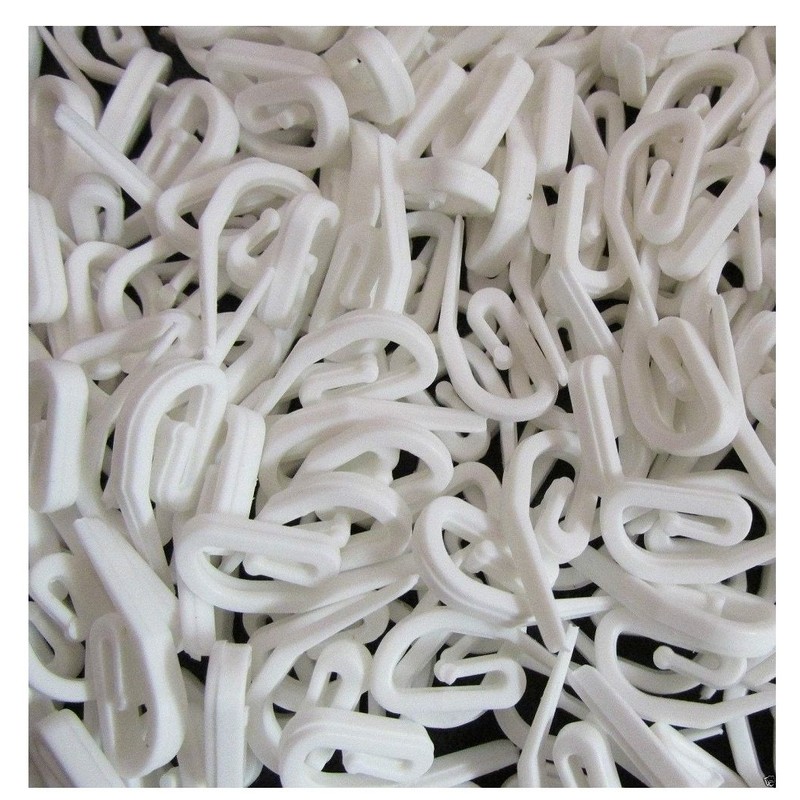 STANDARD WHITE CURTAIN HOOKS For Curtains reusable Nylon Tape Gliders