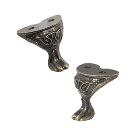 Litoexpe 12pcs Jewelry Box Feet, Antique Brass Wood Furniture Decorative Feet Leg, Chest Storage Box Feet Leg Corner Protector Hardware