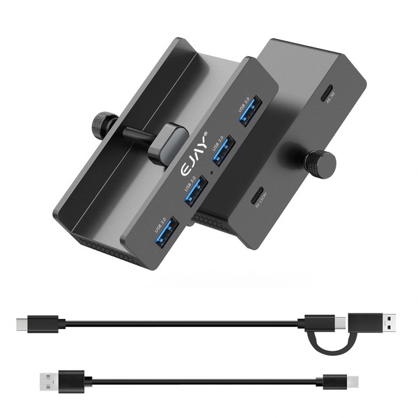 EJAY 4Ports USB3.0 HUB Alu Clamp Desktop USB3.0 Splitter for