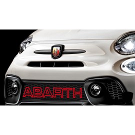Lettering for Front Grille, Letters for FIAT 500 Grille, Original Style Decoration, Logo for Front Grille of Fiat Punto Evo, Fiat 595, Grille Customization (Red)