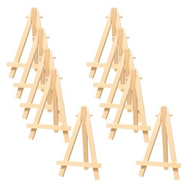 GSHLLO 10 Pcs Mini Wood Display Easels Small Wooden Painting Easels Table Top Canvas Holders Tabletop Easel Stands Adjustable Picture Easel Stand Wood Tripod Holder Stand for Kids 8 x 13cm