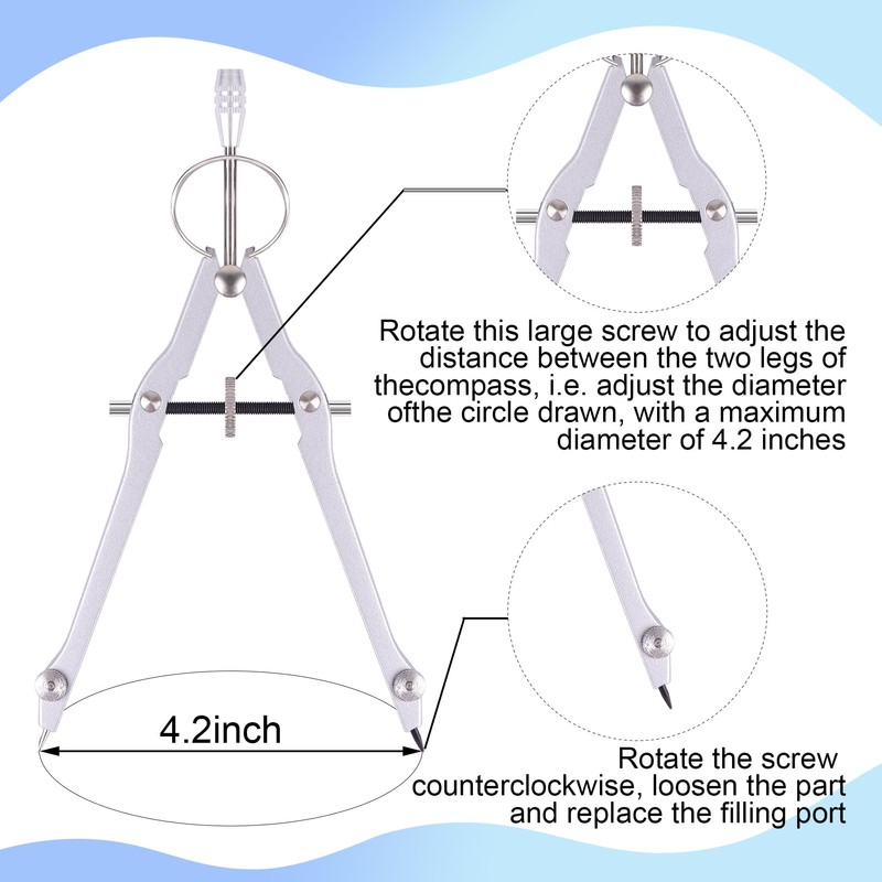 Unjoo Compass and Protractor Set, Professional Drawing Compass Tool, Metal