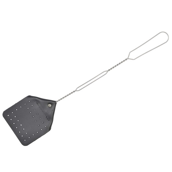 Amish Valley Products Leather Fly Swatter Handcrafted Wire Handle Flyswatter Choice of Color (Black)