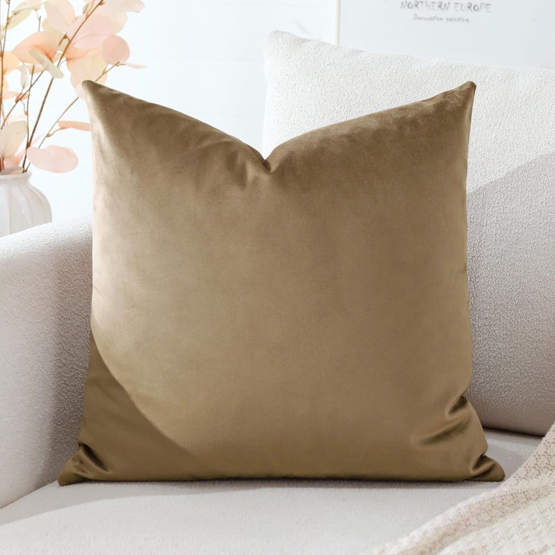 Artscope Luxury Velvet Cushion Covers Decorative Square Pillowcases Soft Solid