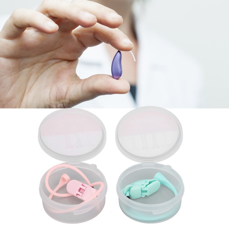 Hearing Aid Clips Pink Green Combination Set Portable Compact Flexible