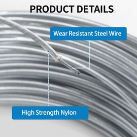 SWAWIS Trimmer Line 2.4 mm x 60 m Steel Wire Brush Cutter Thread Grass Trimmer Thread Steel Thread for Grass Trimmer Brush Cutter Line for Brush Cutter for Weed Grass Yard Garden