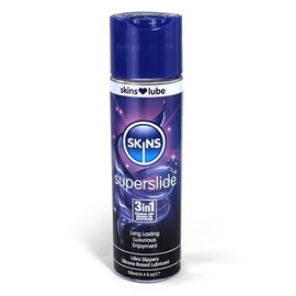 Skins Skins Super Slide 3 en 1 Premium Latex Safe Lubricante de larga duración con tecnología Reaquav8 4.4 fl oz (130 ml)                             