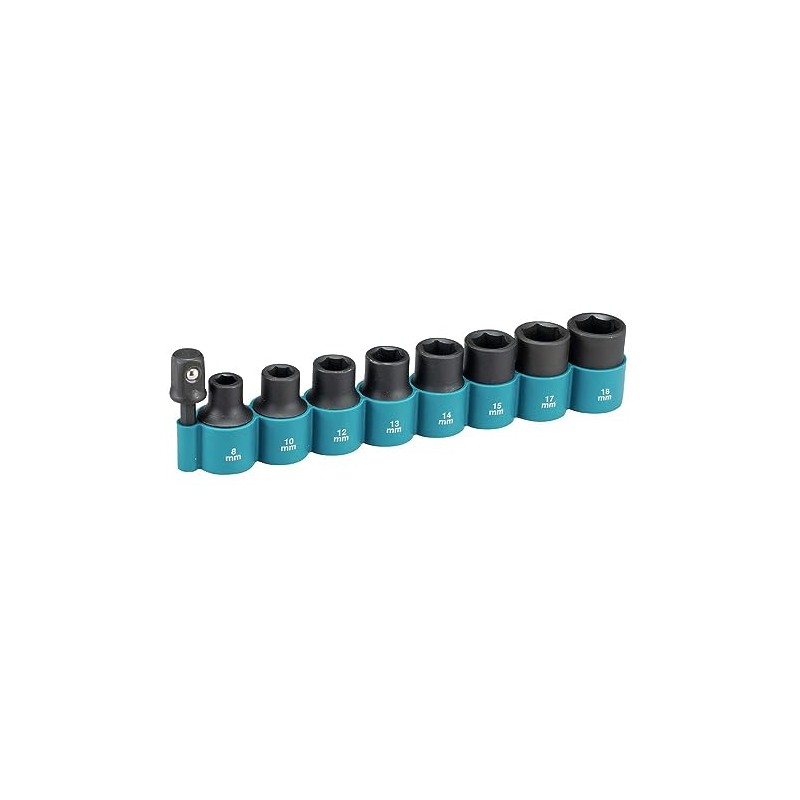 Makita B-54645 9 Piece Cr-Mo 1/2" Impact Socket Set with