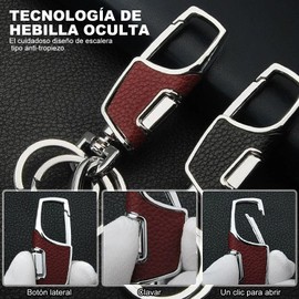 2 Piezas Llavero Elegante para Automóvil, Diseño Giratorio Completo de 360 Grados con 2 llaveros. Llavero de Servicio Pesado, para Mantener Sus Llaves Organizadas (Rojo y negro)
