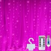 Clearhill 3 * 3Curtain String Lights, 300LED，Pink，8 Modes Fairy Hanging