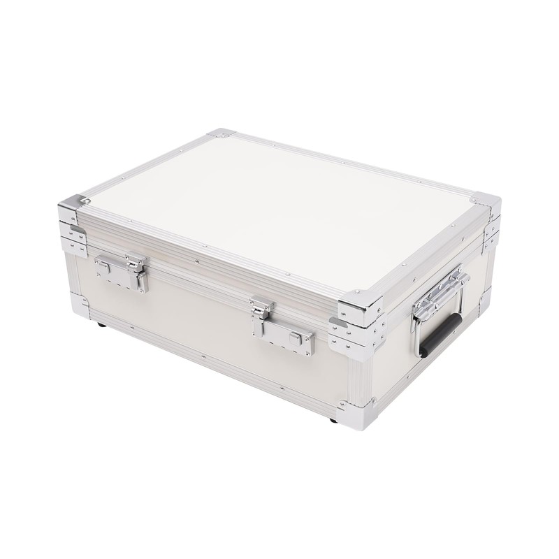 DYNAMI Aluminum Alloy Locking Storage Box, Silver Storage Lock Box