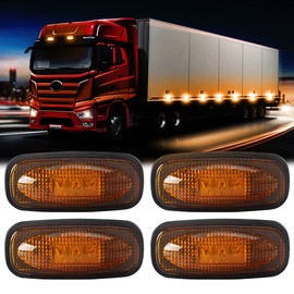 yifengshun Yifengshun 4pcs 3LED Amber/Yellow Side Marker Lights 12-24V Super Bright Waterproof Trailer Light Applicable For Truck Camper Truck RV Boat Front Rear Marker Lights For