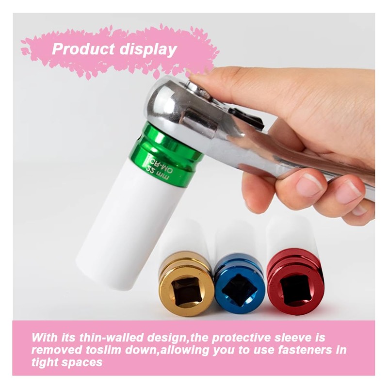 UHANBUT 1/2" Drive 21 mm Lug Nut Impact Socket, CR-MO