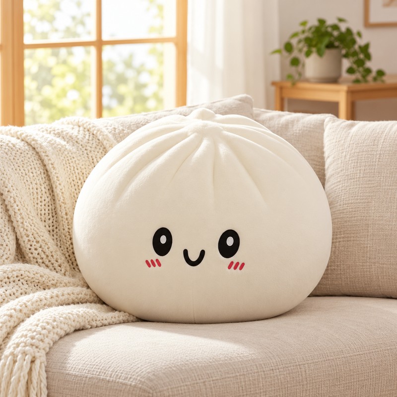 Cute Giant Dumpling Plush Pillow – Soft Squishy Stuffed Toy