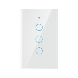 DQST Interruptor Apagador Inteligente WiFi, SE REQUIERE CABLE NEUTRO, Smart Switch con Tecla Táctil Sensibilidad, Control Remoto 2.4G WiFi, Compatible con Alexa/Google Home/IFTTT (3 Gang)